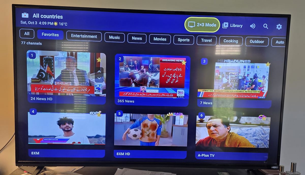 NextGen Cable on a TV, 2Γ3: six channels at the same time